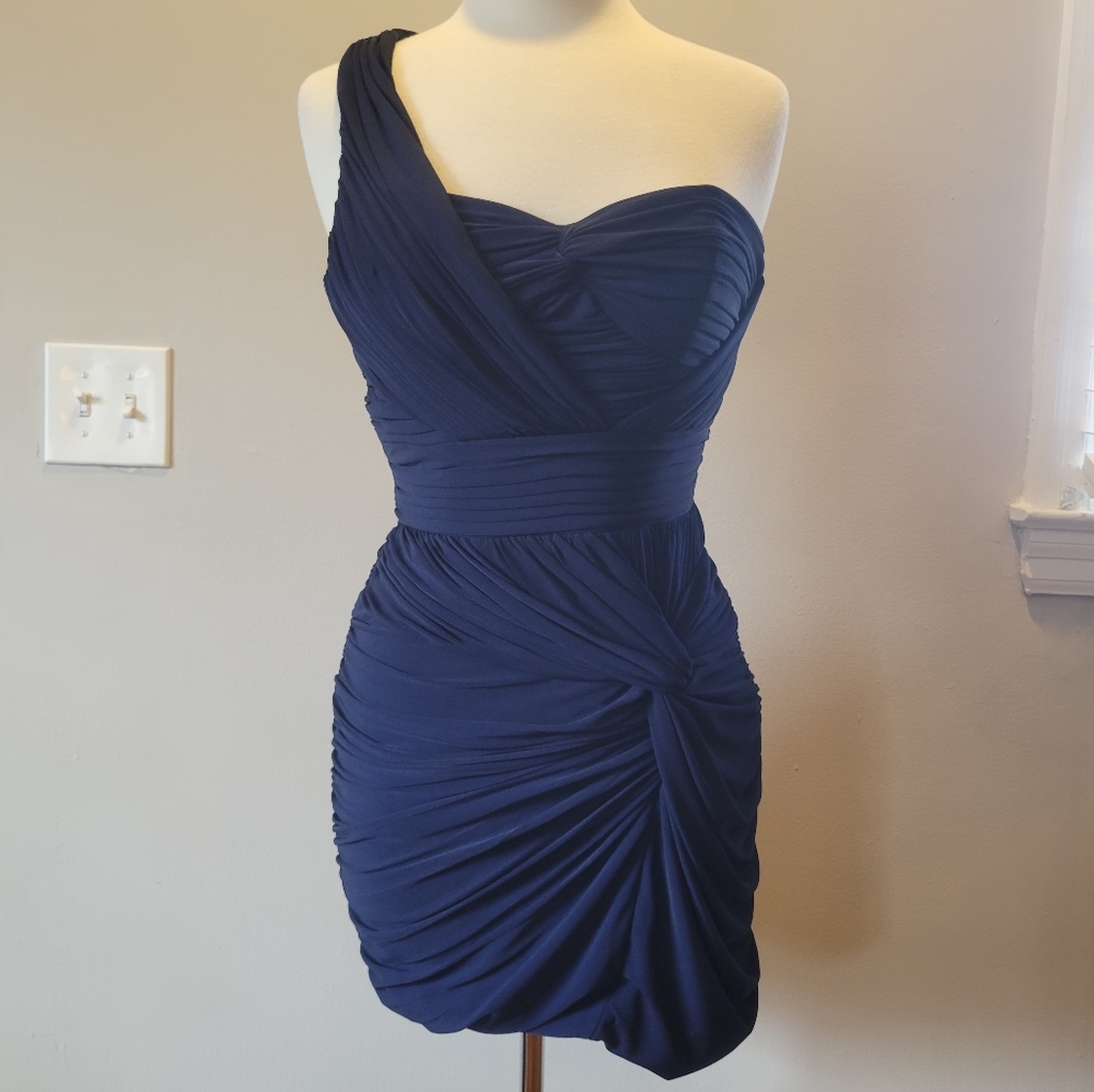 Laundry by Shelli Segal One-Shoulder Cocktail Dress, Navy